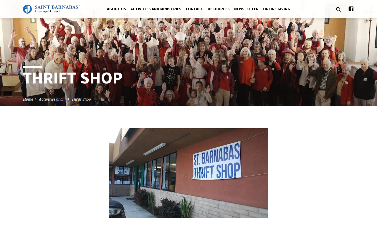 St. Barnabas Thrift Shop website preview