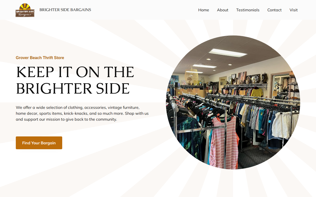 Brighter Side Bargains website preview