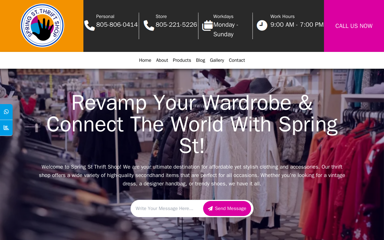 Spring St Thrift Shop website preview