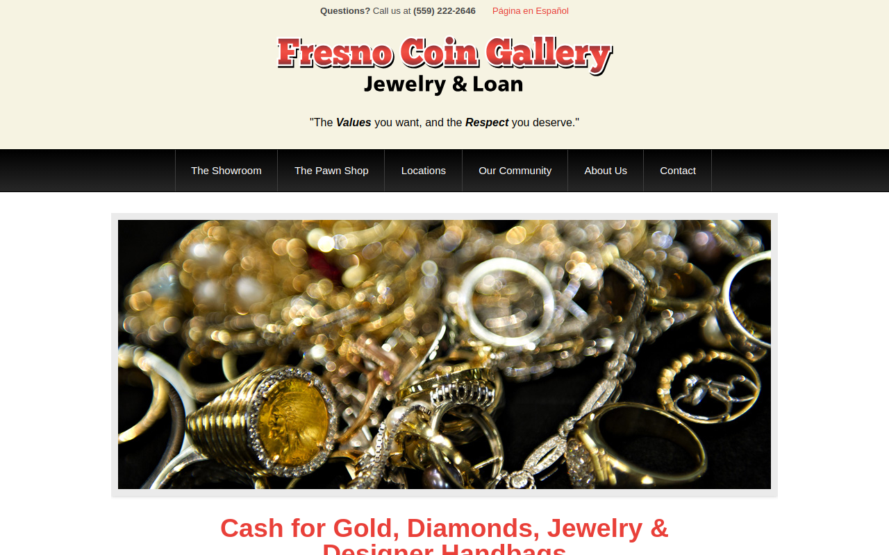 Fresno Coin Jewelry and Loan website preview
