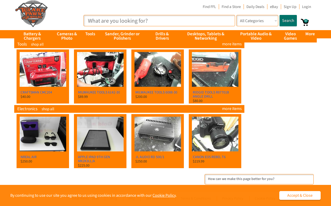 Tulare Pawn and Jewelry website preview