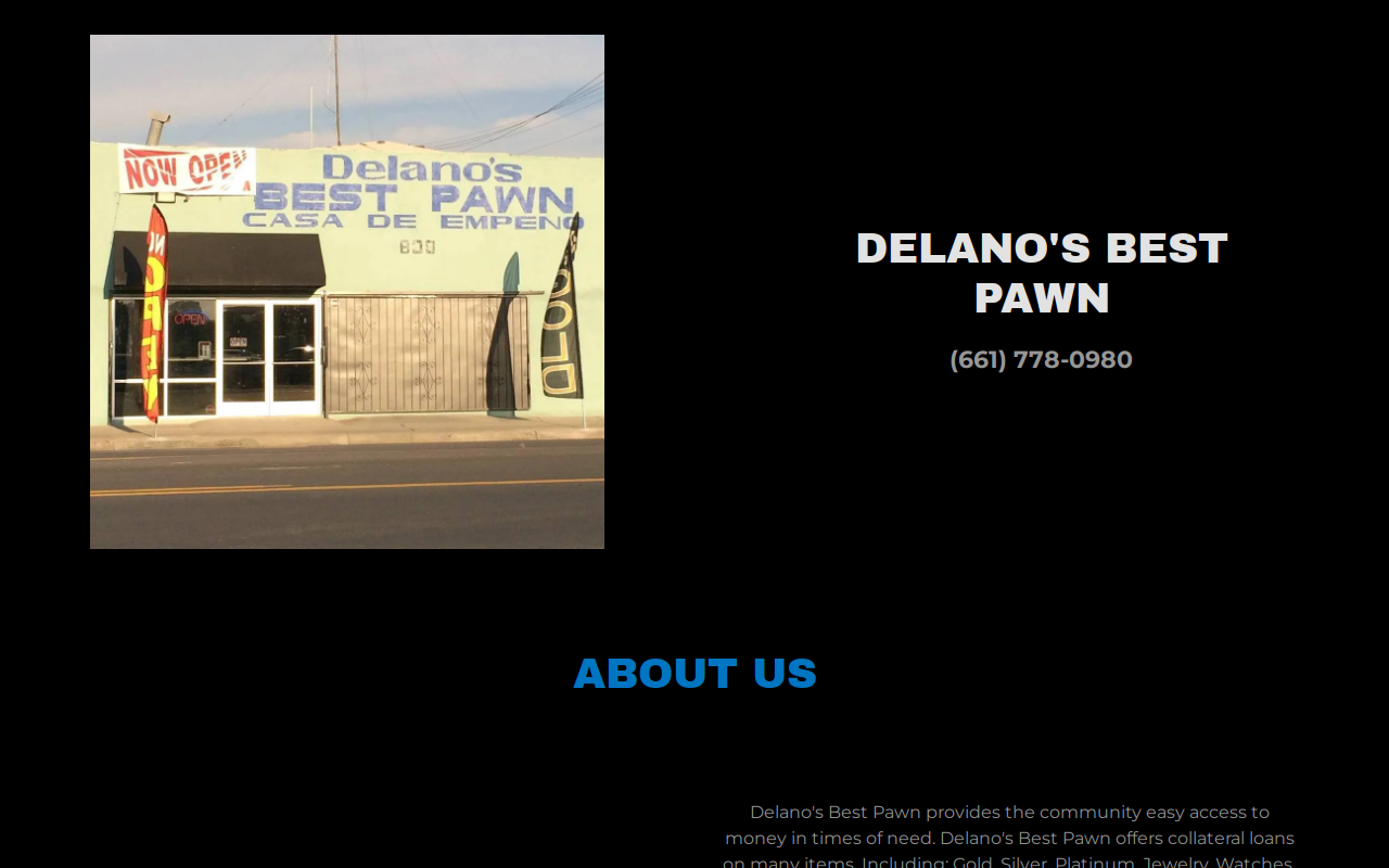 Delano'S Best Pawn website preview