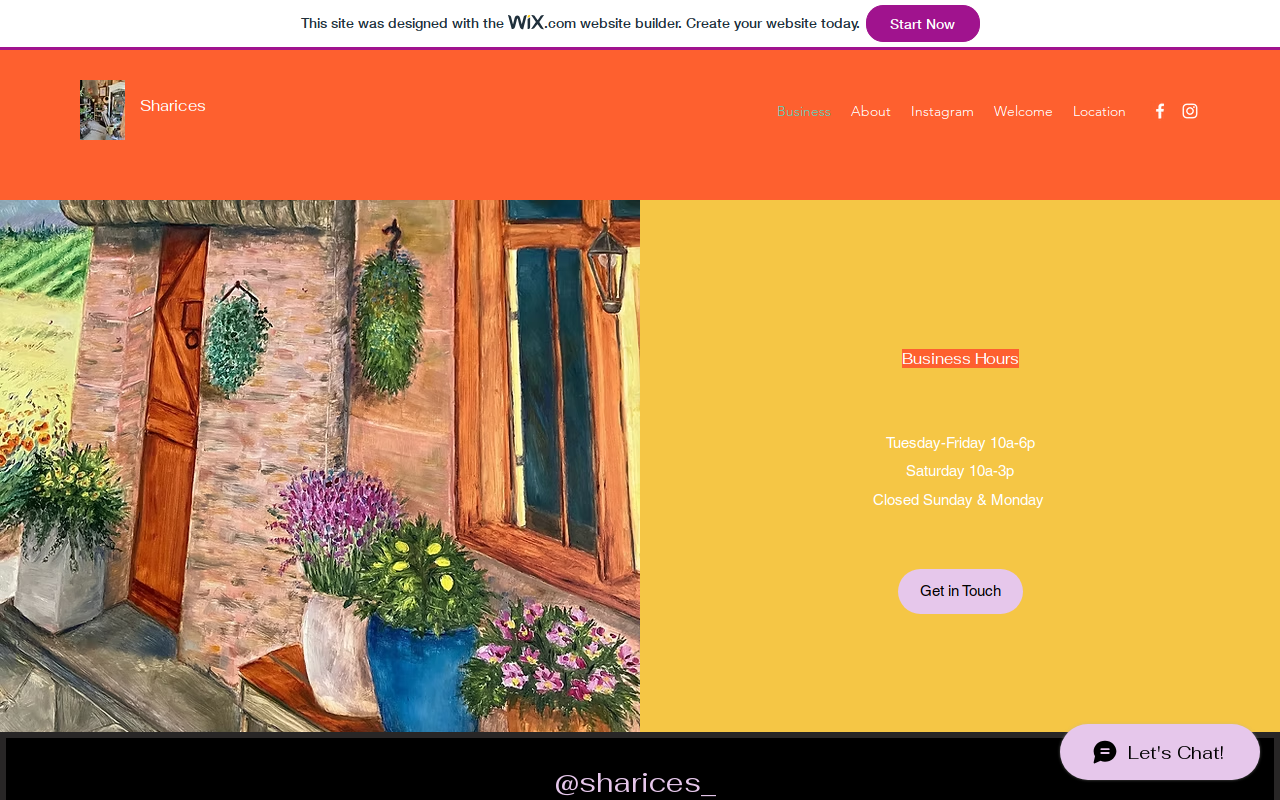 Sharices website preview