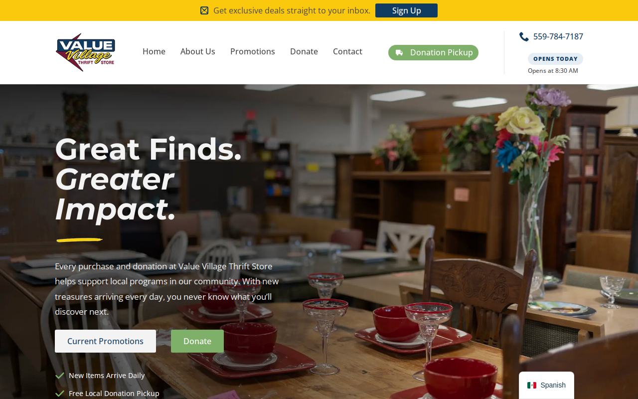 Value Village Thrift Store website preview