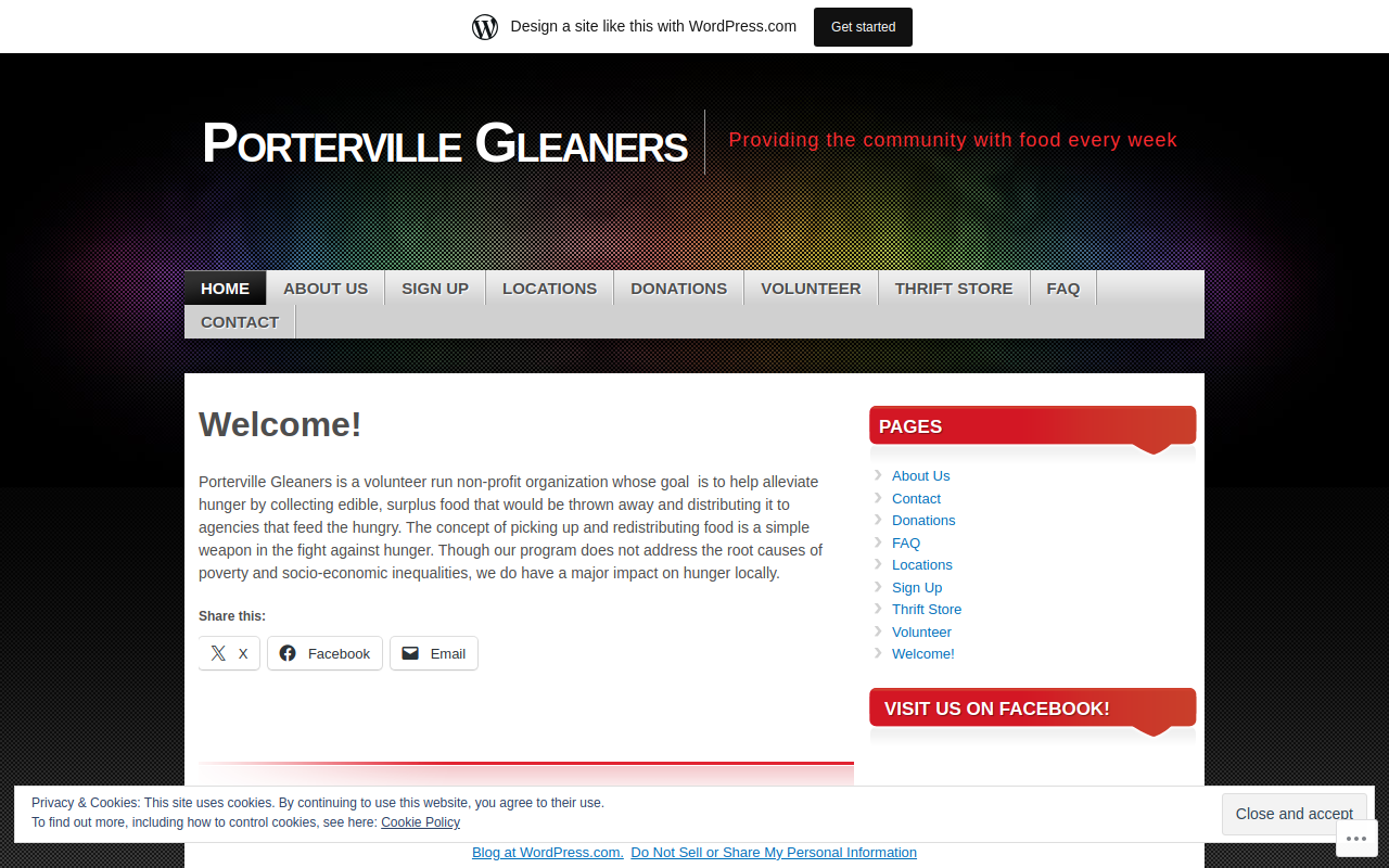 Porterville Gleaner Thrift Shop website preview