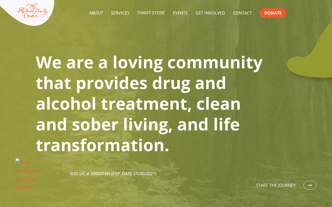 Redwood Family Thrift Store website preview