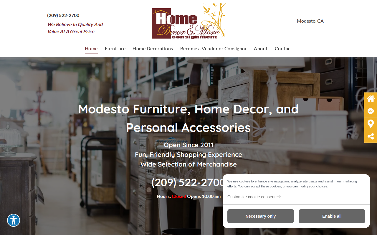 Home Decor & More Consignment website preview