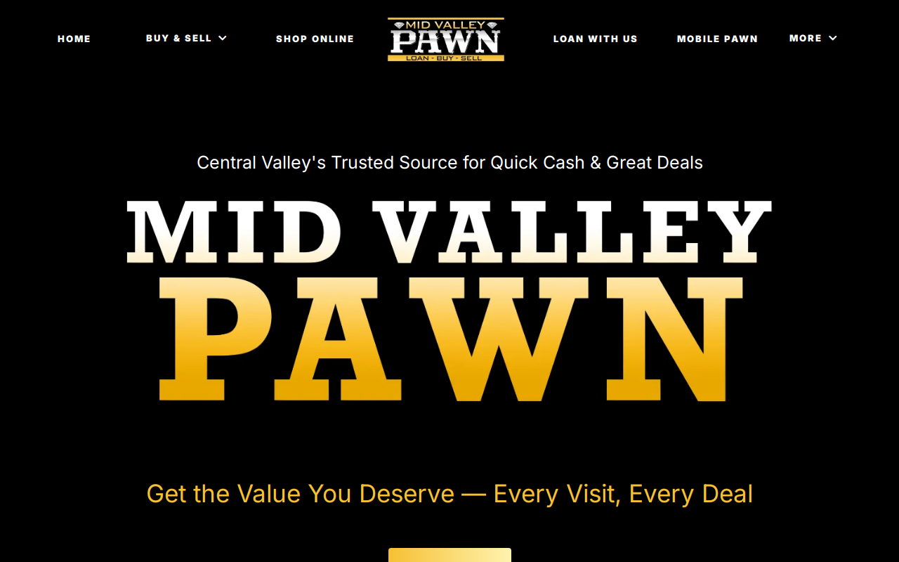 Mid Valley Pawn website preview