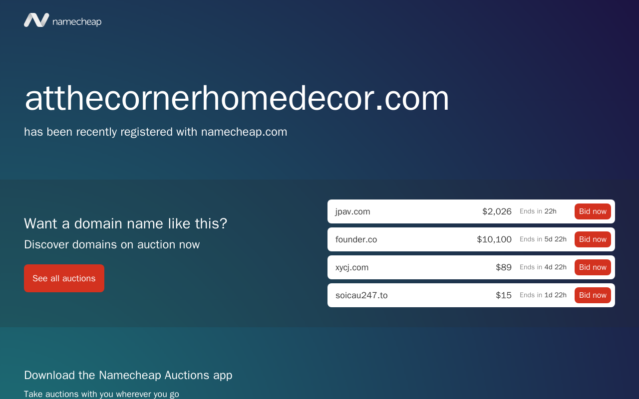 At The Corner Home Decor website preview