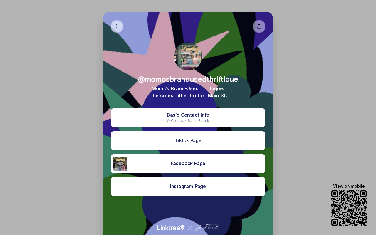 Momo's Brand-Used Thriftique website preview