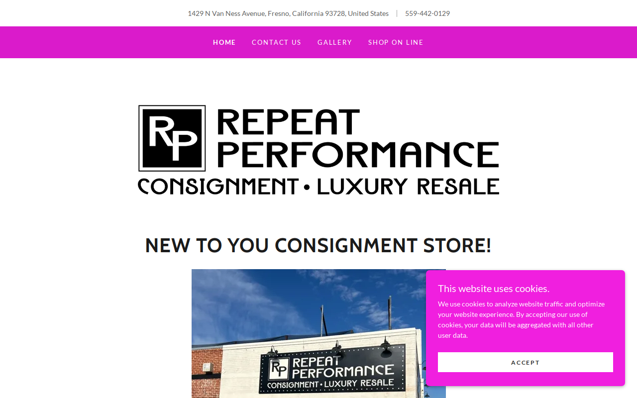 Repeat Performance Consignment Superstore website preview