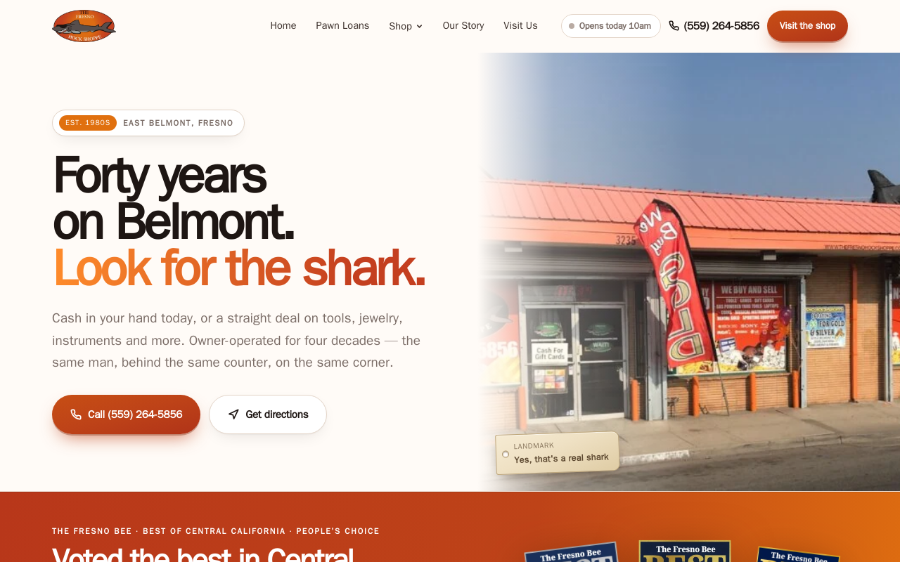 Fresno Hock Shoppe website preview