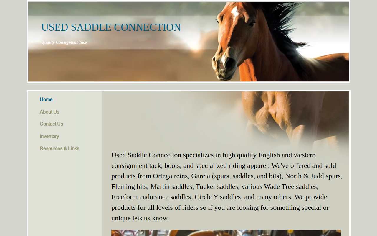 Used Saddle Connection website preview