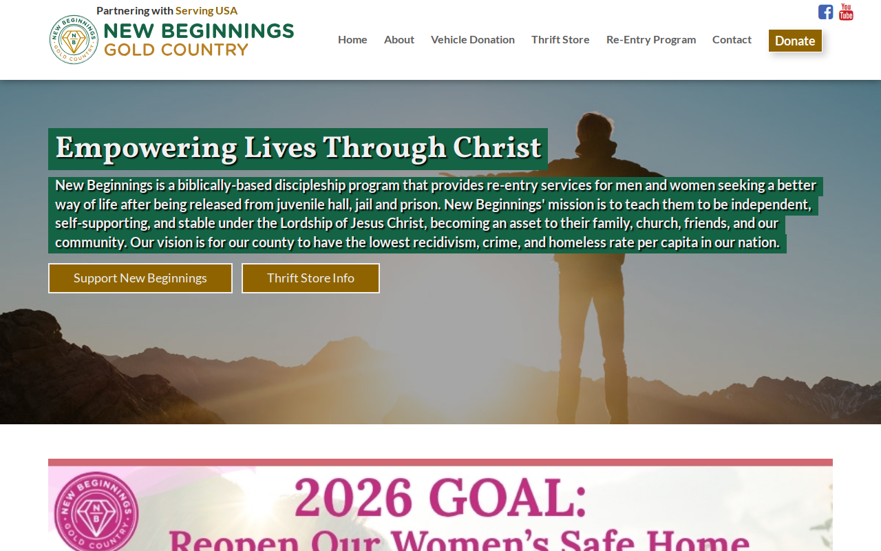 New Beginnings Thrift website preview