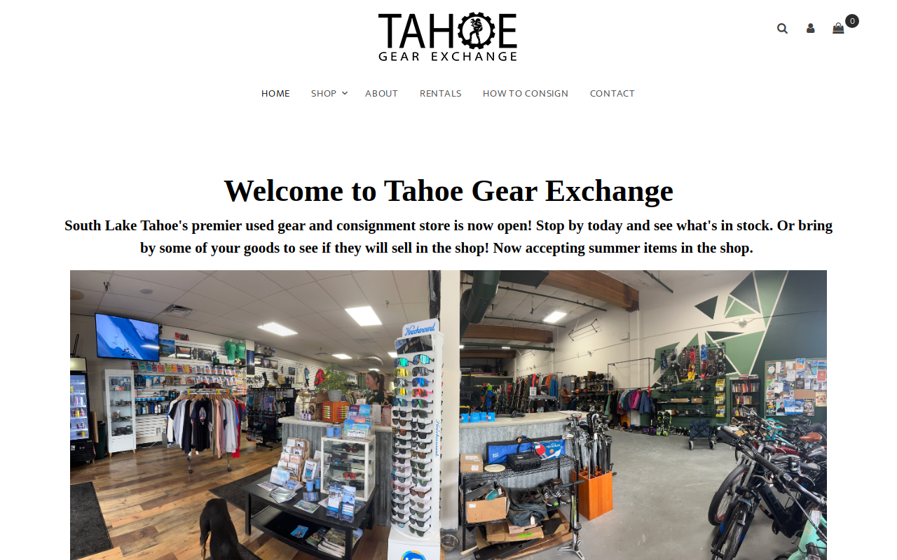 Tahoe Gear Exchange website preview