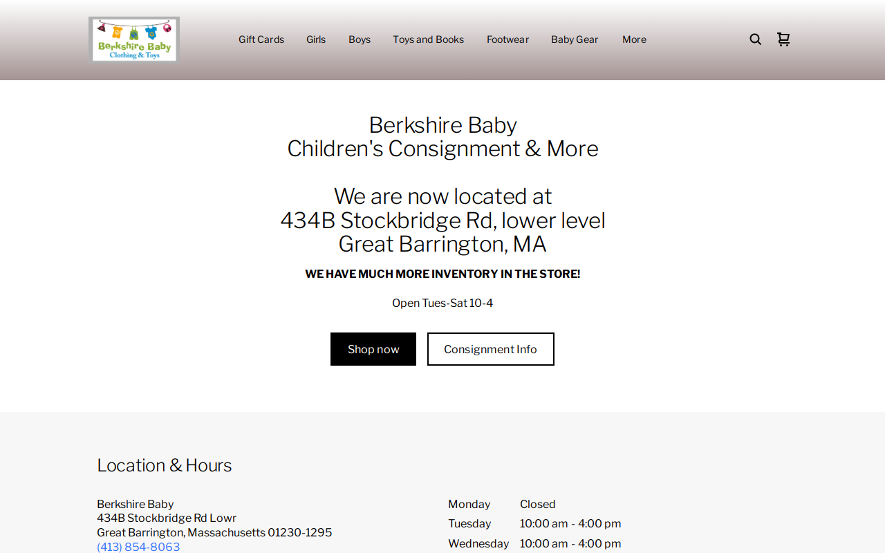 Berkshire Baby website preview