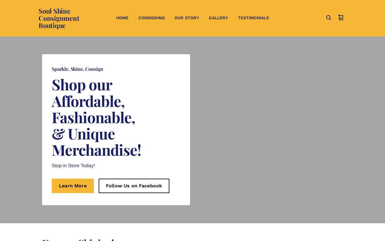 Soul Shine Consignment Boutique website preview