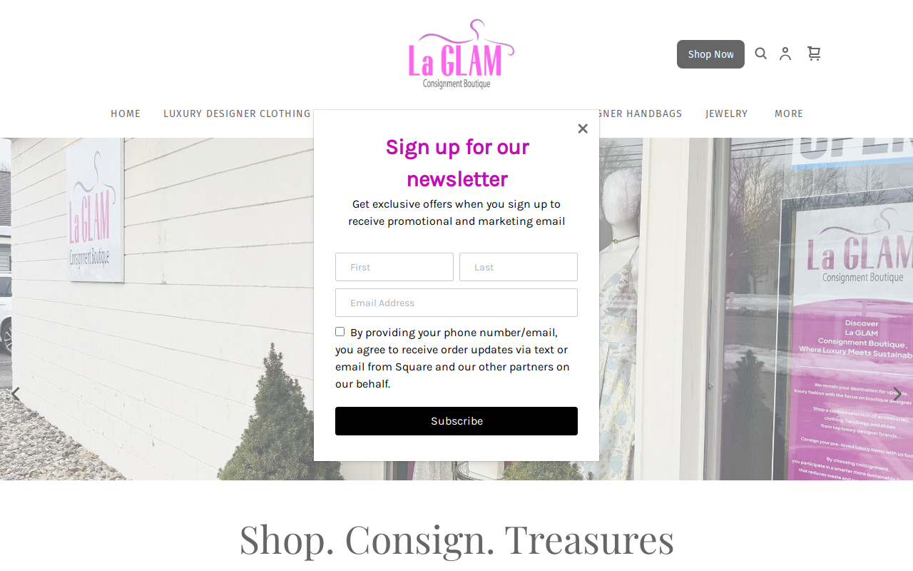 La Glam Consignment Boutique website preview