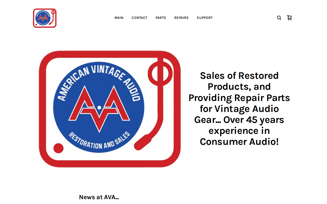 American Vintage Audio website preview