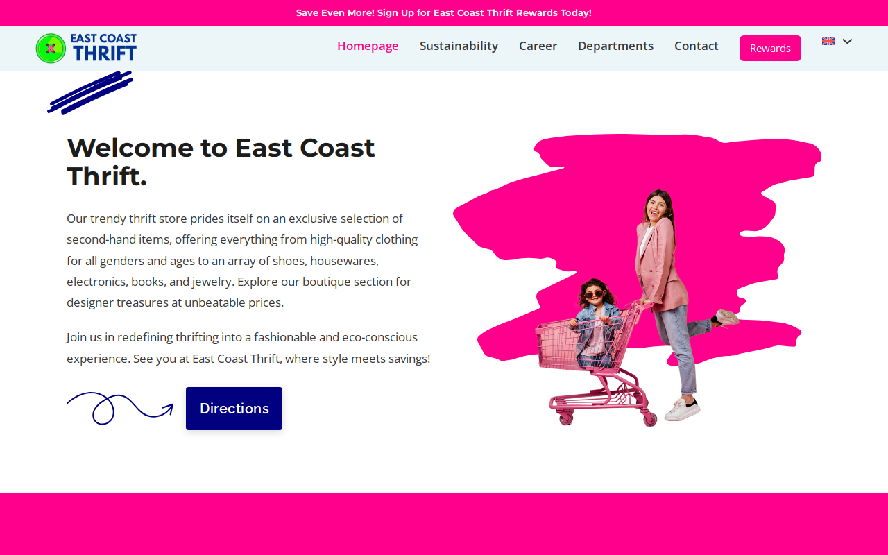 East Coast Thrift website preview