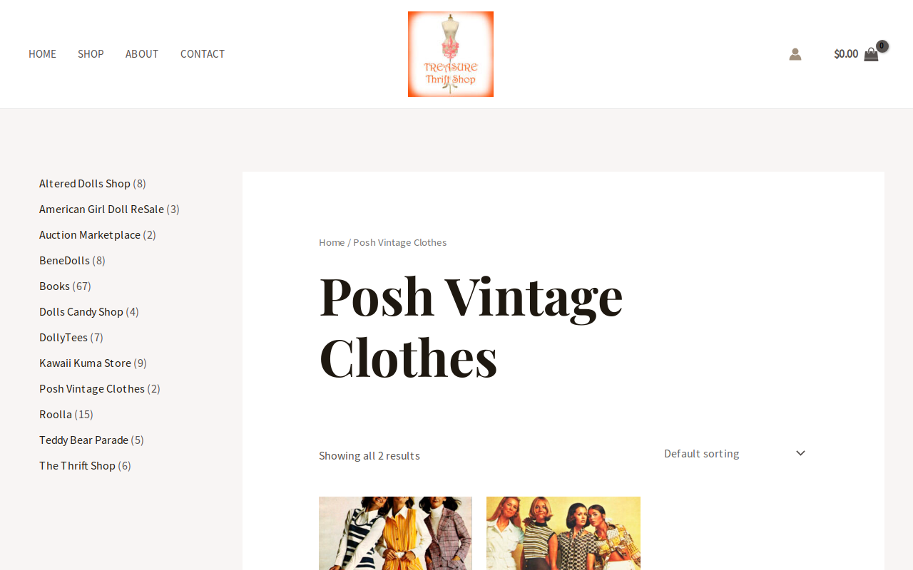 Vintage Clothes website preview