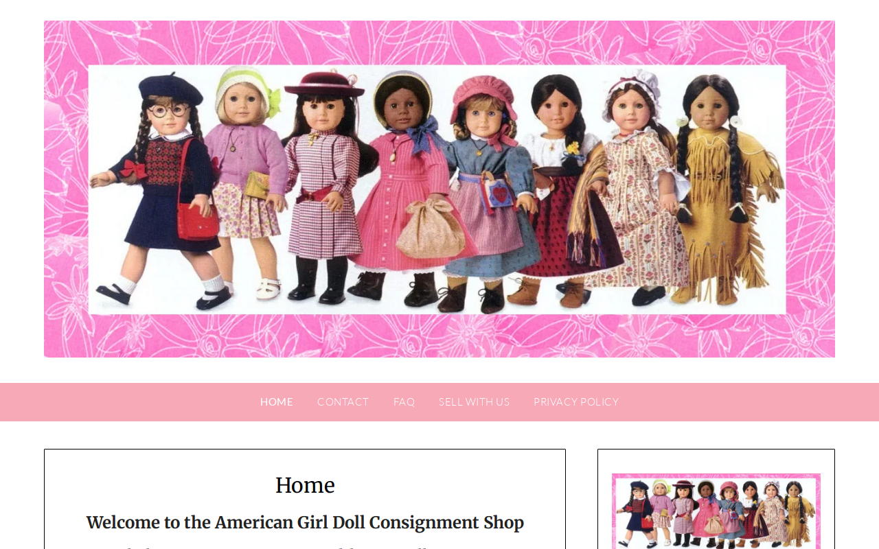 American Girl Consignment website preview
