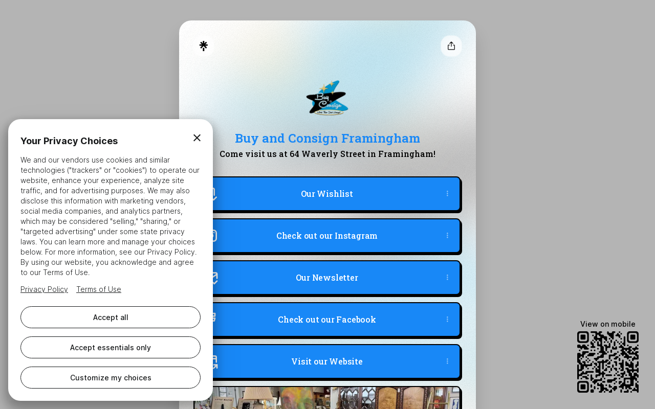 Buy and Consign Framingham website preview