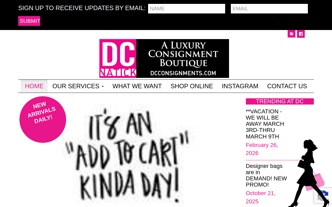 DC Natick Consignments website preview