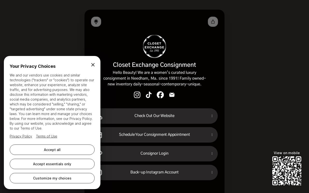 Closet Exchange Consignment website preview
