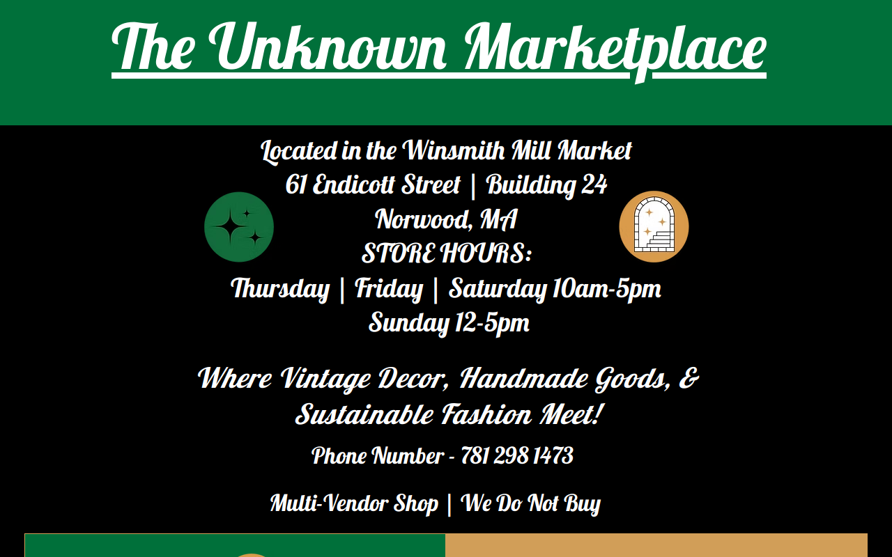 The Unknown Marketplace website preview