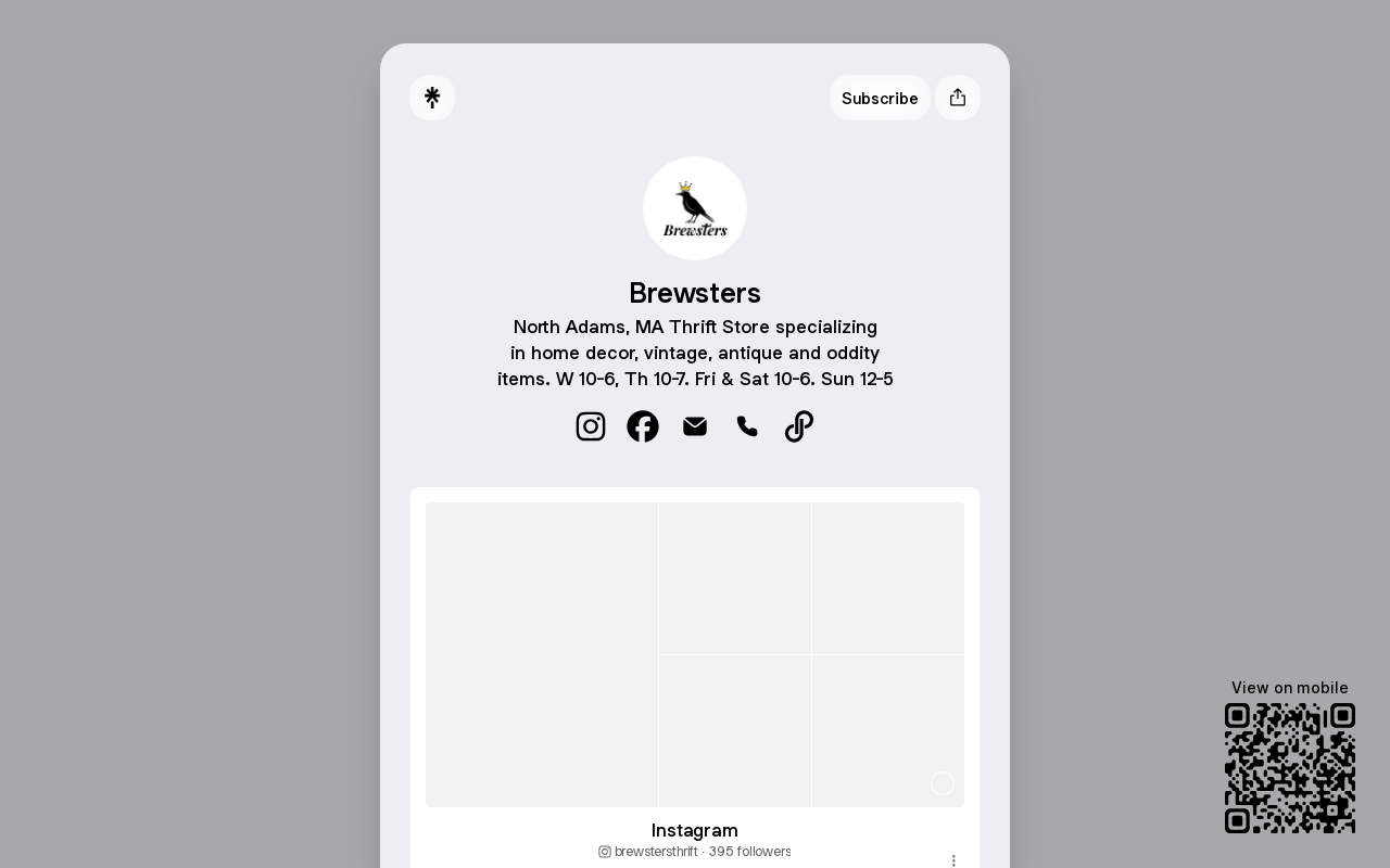 Brewsters website preview