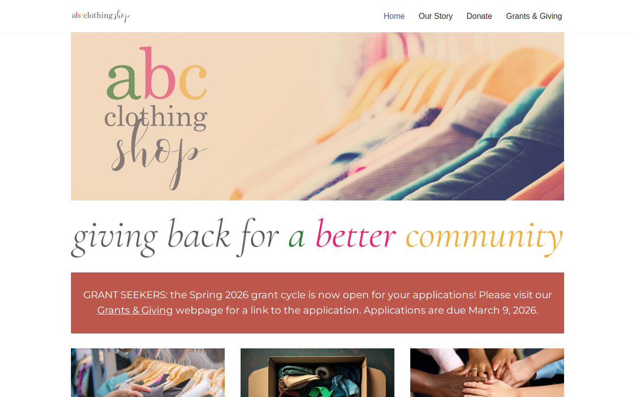ABC Clothing Sale website preview