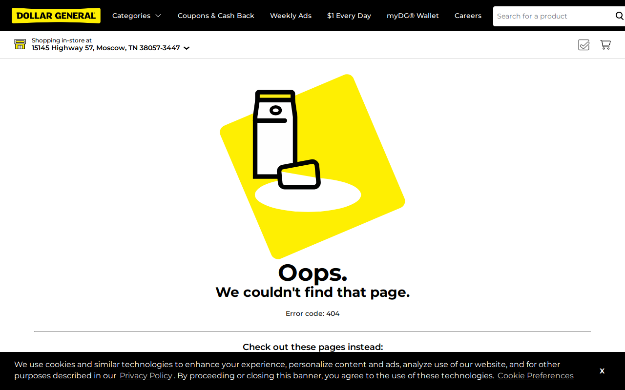 Dollar General website preview