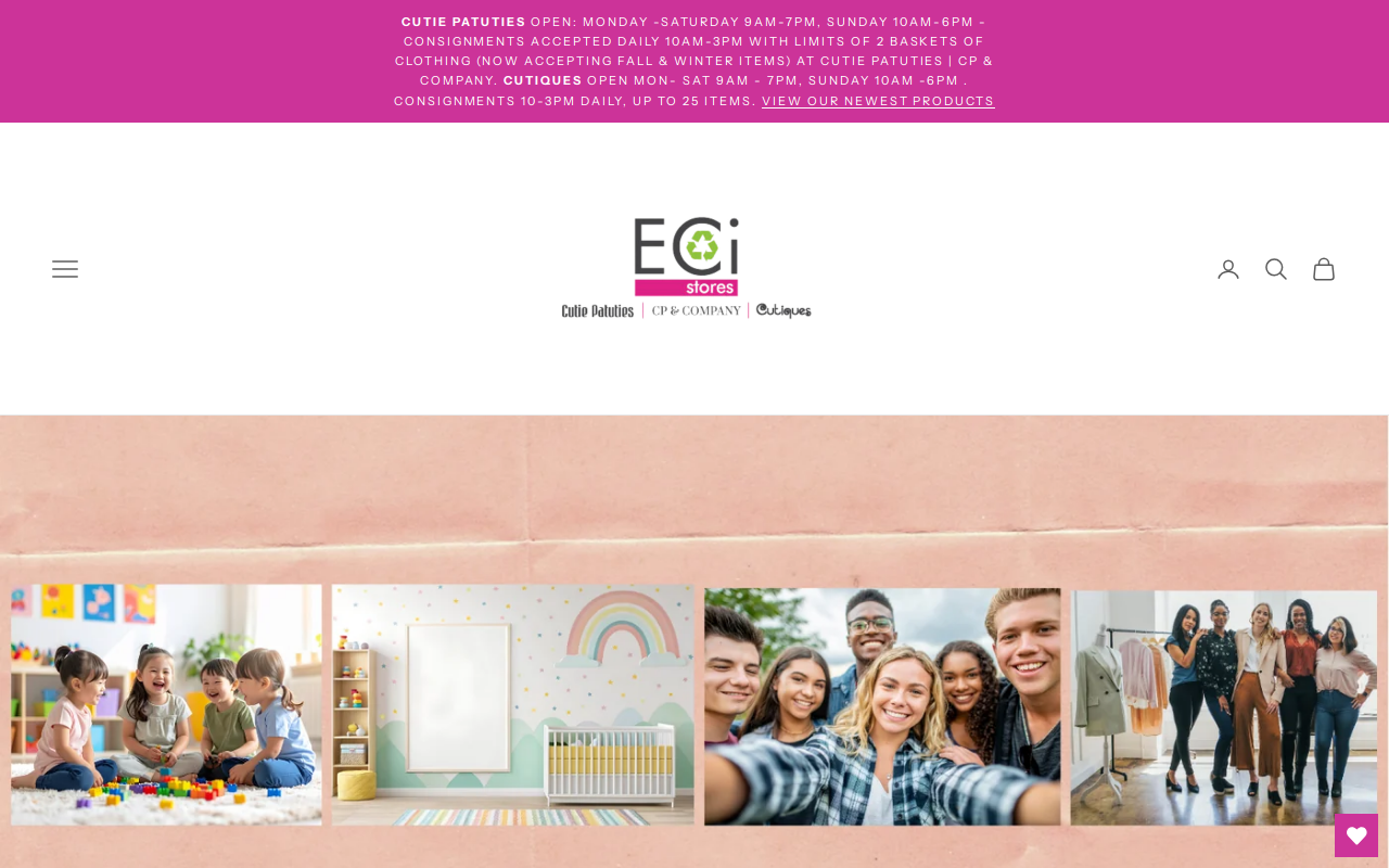 Cutie Patutie's Consignment website preview