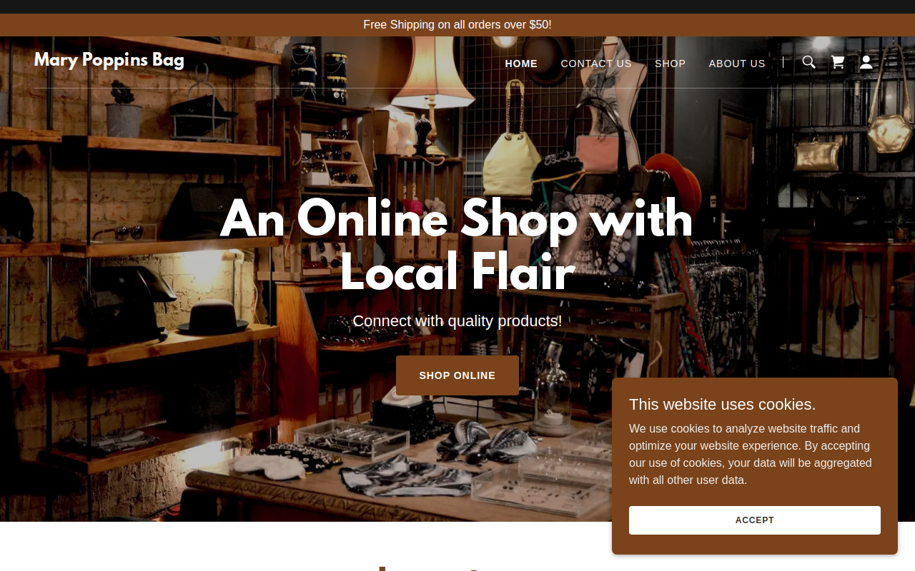 Mary Poppins Bag website preview