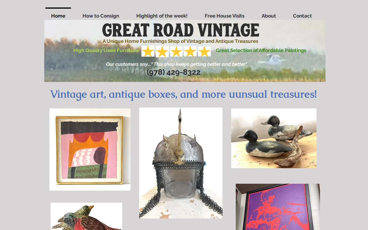 Great Road Vintage website preview