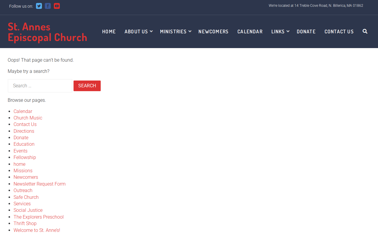 St Anne's Thrift Shop website preview