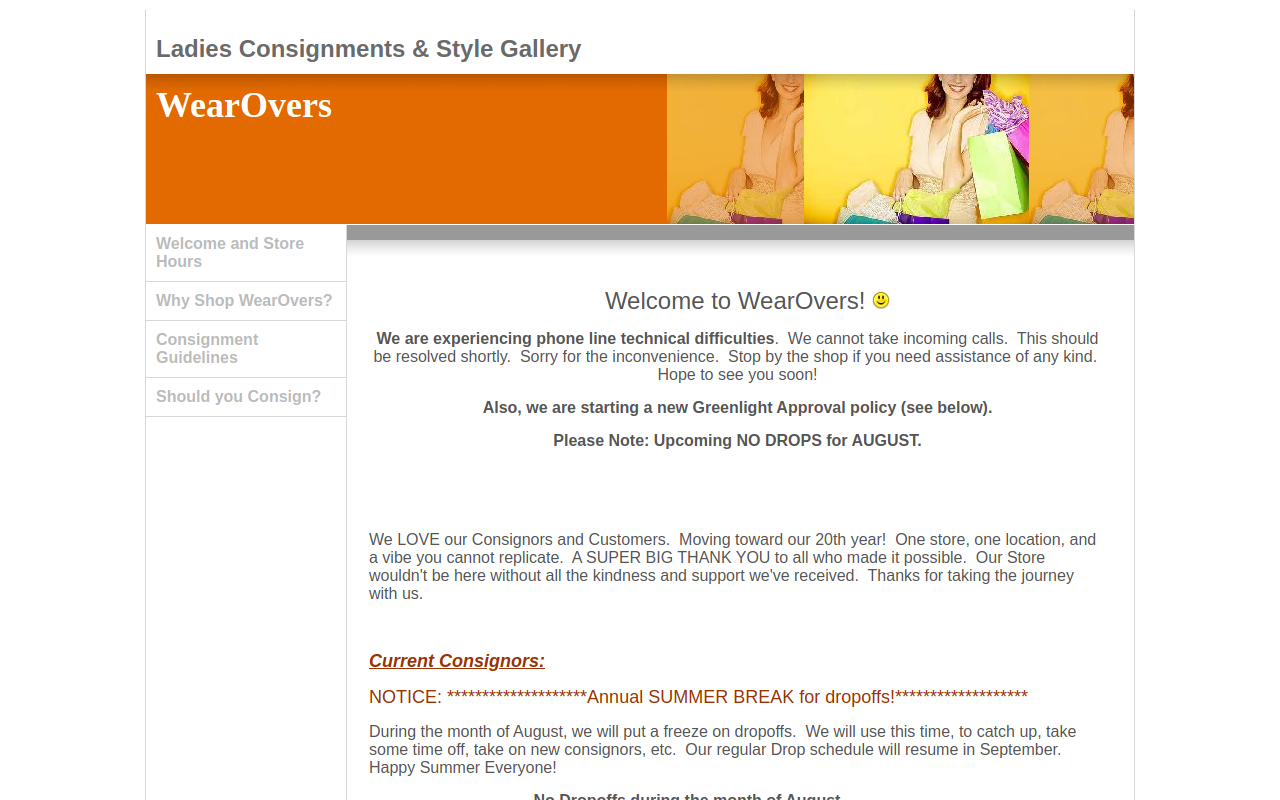 Wearovers website preview