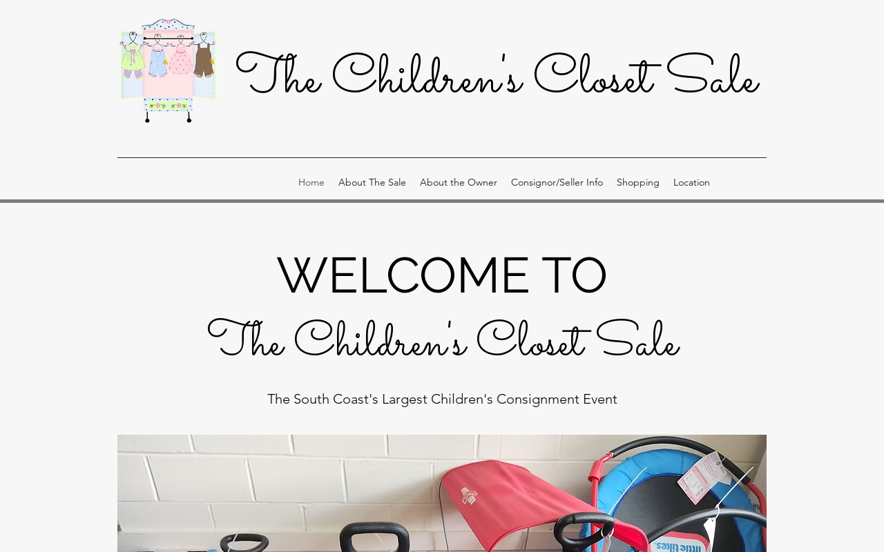 The Children's Closet Sale website preview