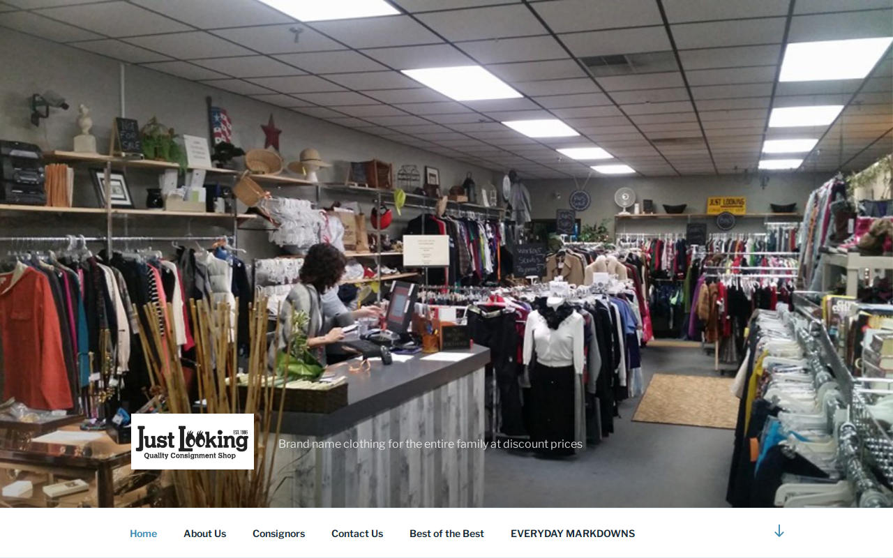 Just Looking Consignment Shop website preview