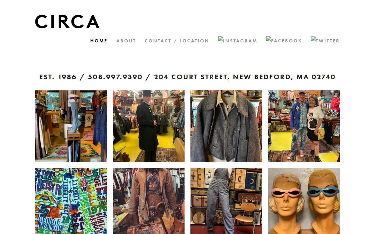 Circa Vintage Wear website preview