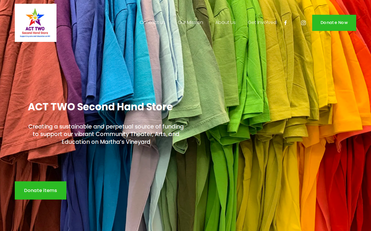 Act Two Second Hand Store website preview