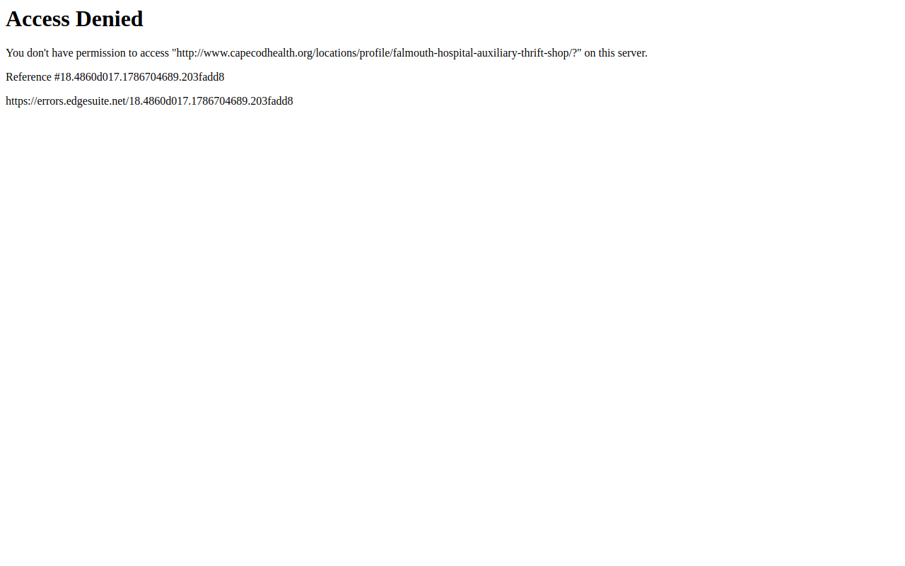 Falmouth Hospital Thrift Shop website preview