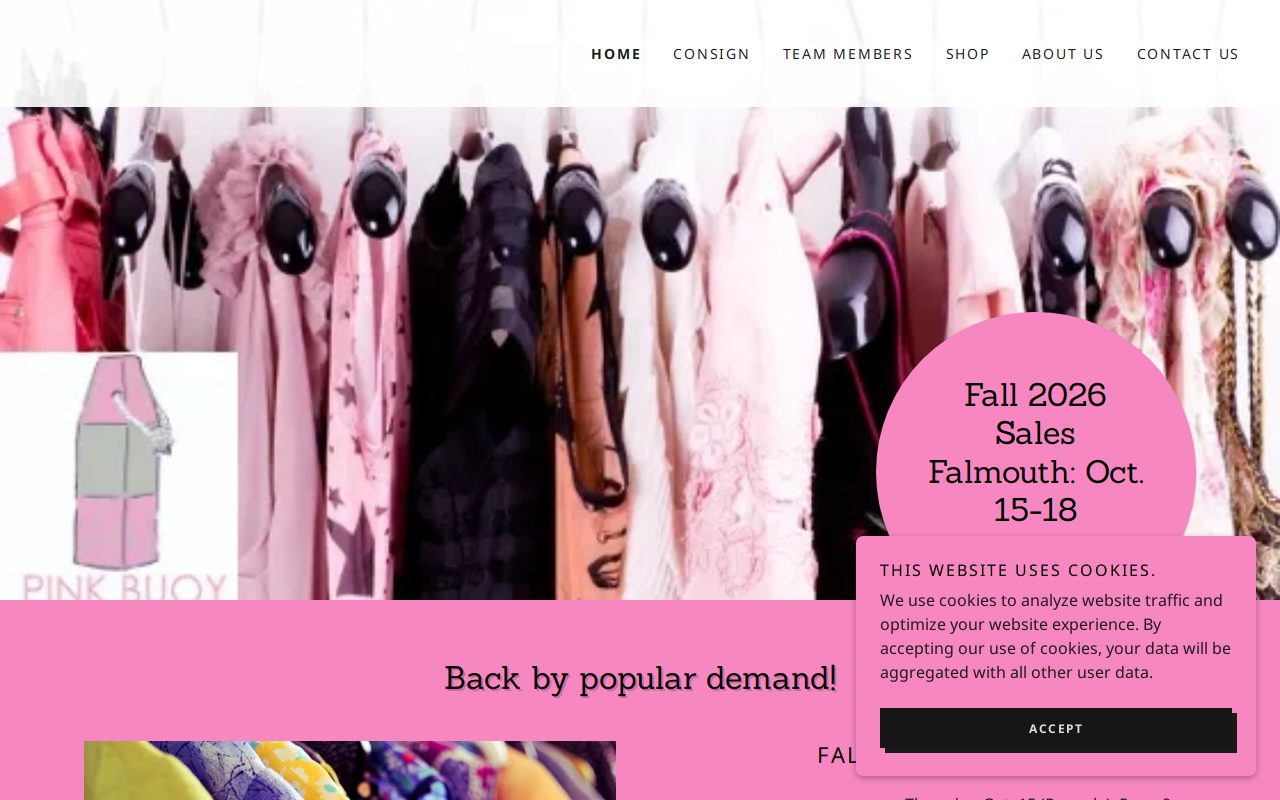 Pink Buoy Consignment website preview