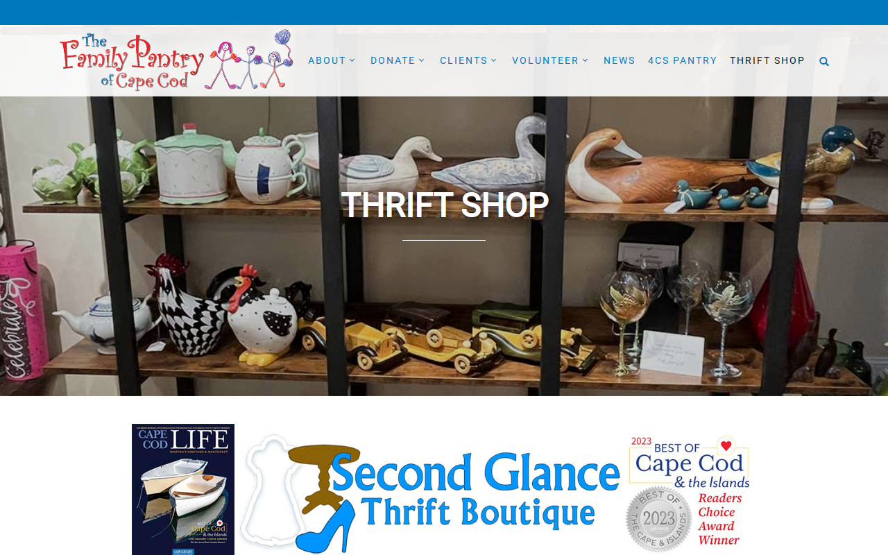 Second Glance Thrift Boutique website preview