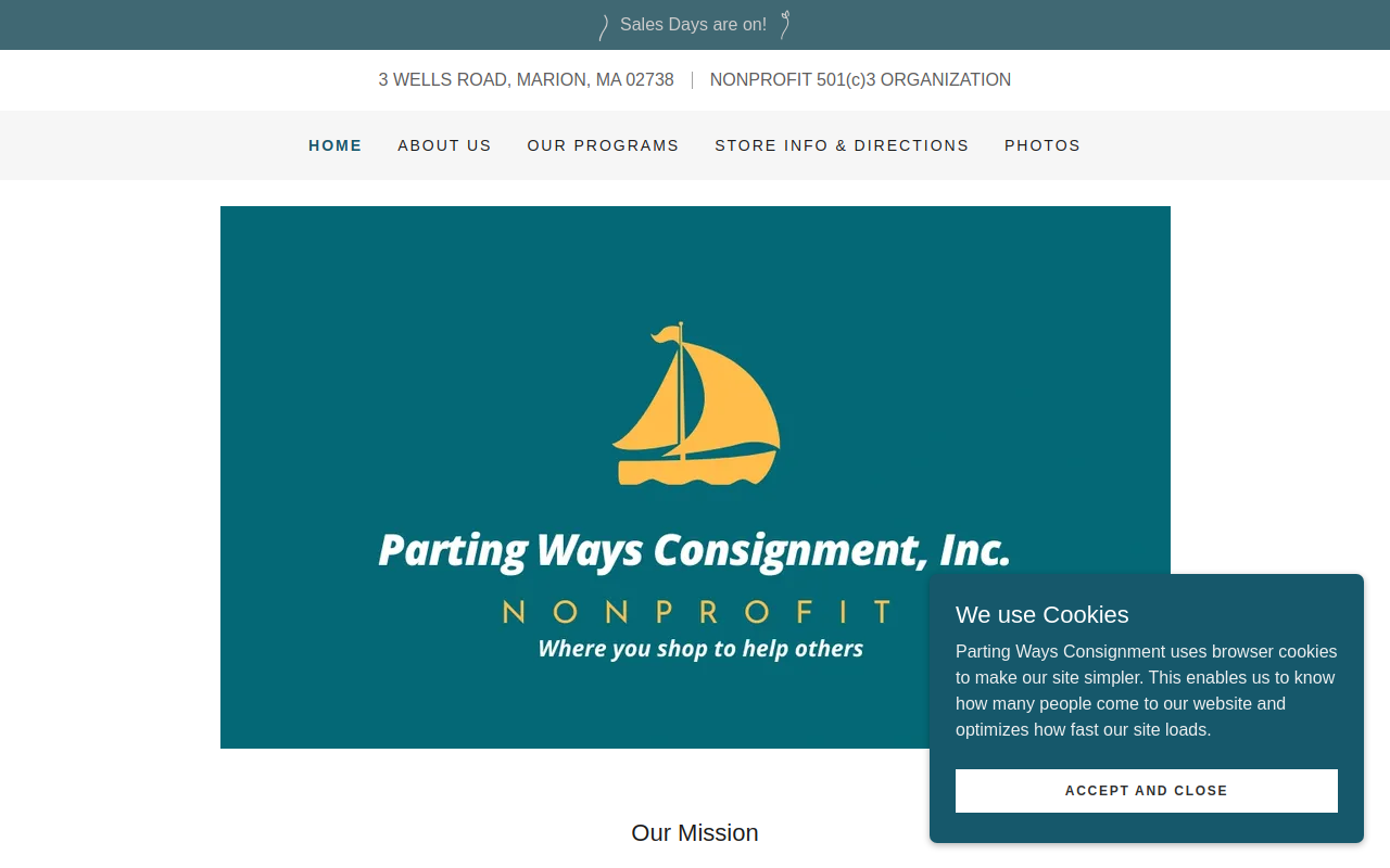 Parting Ways Consignment website preview