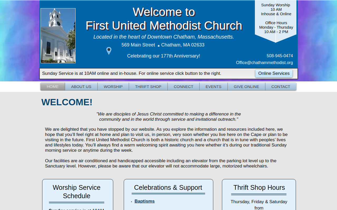 Thrift Shop at The First Methodist Church Chatham, MA website preview