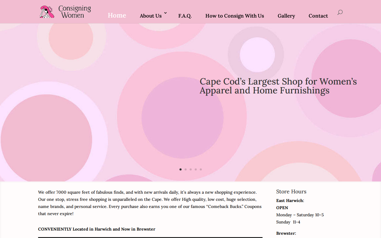 Consigning Women website preview