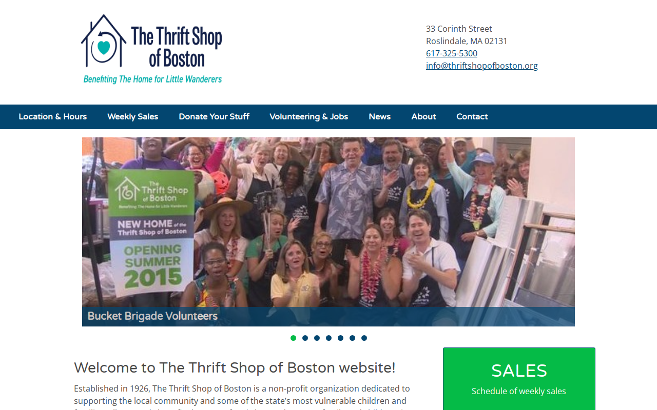 The Thrift Shop of Boston website preview