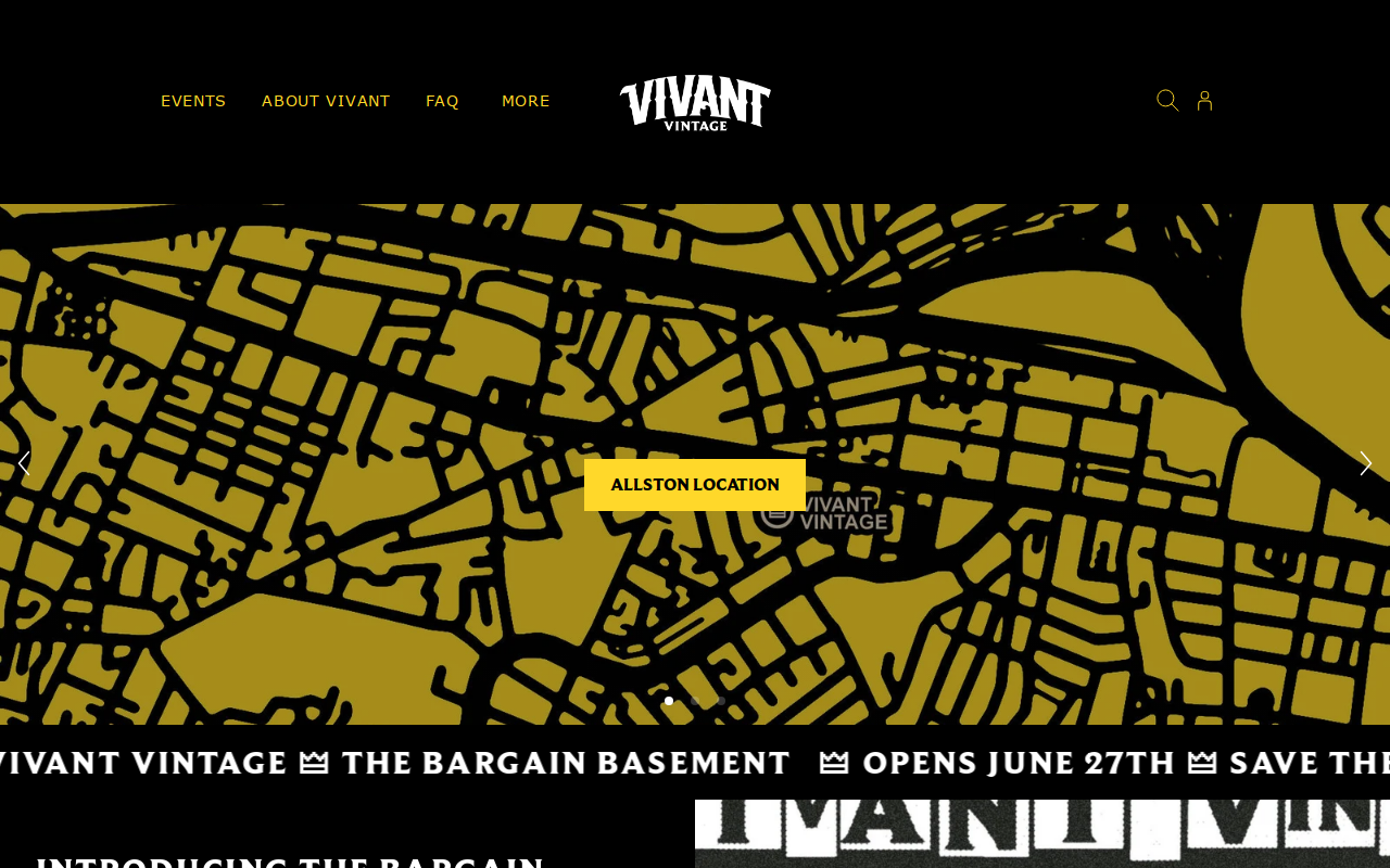Vivant Vintage website preview